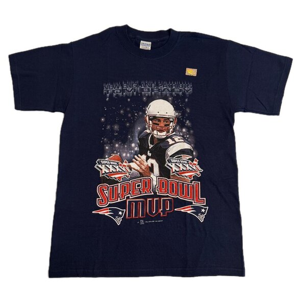 INCREDIBLE! NWOT Vintage 2002 Tom Brady Super Bowl XXXVI 36 MVP T-Shirt Medium - Picture 8 of 8